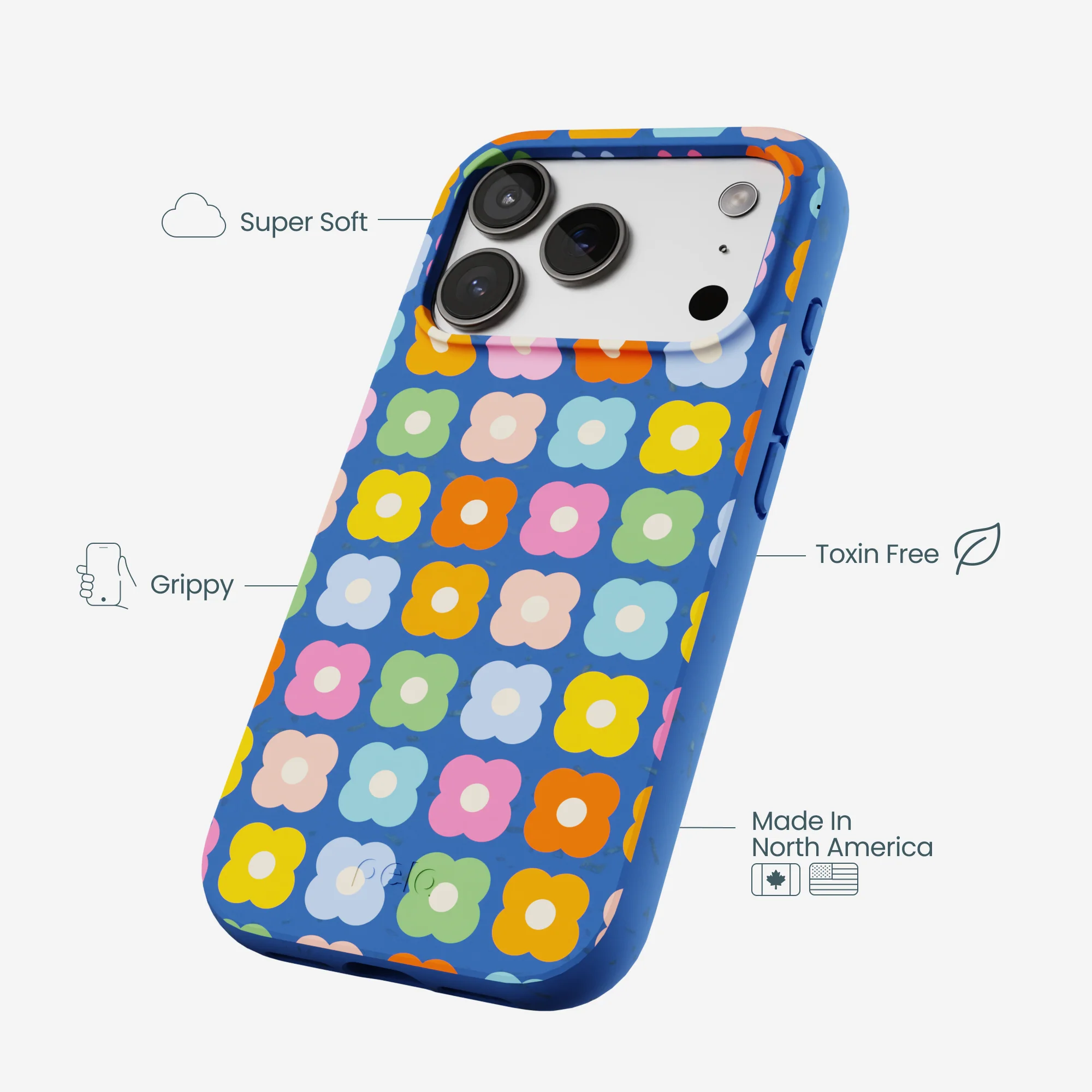 Electric Blue Petal Pop iPhone 17 Pro Case - Image 4