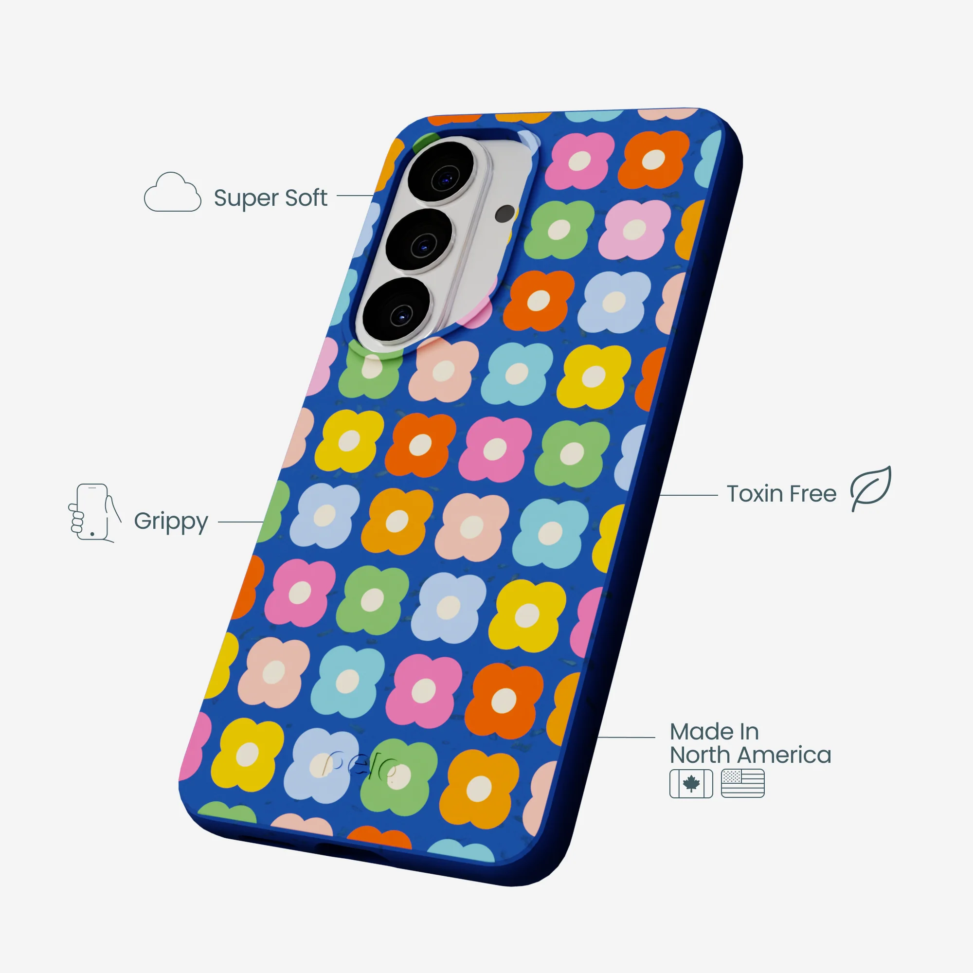 Electric Blue Petal Pop Samsung Galaxy S26 Case - Image 3