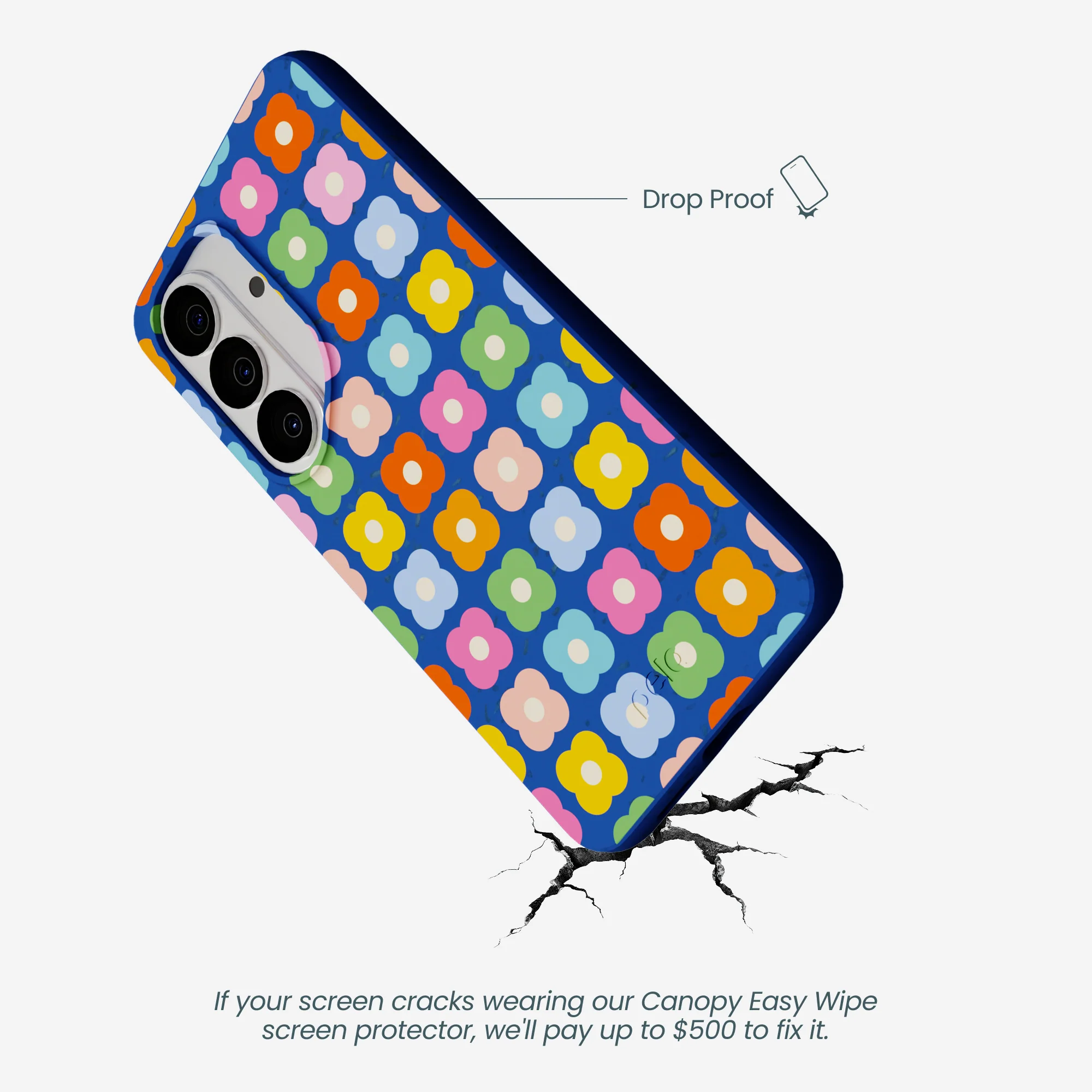 Electric Blue Petal Pop Samsung Galaxy S26 Case - Image 4
