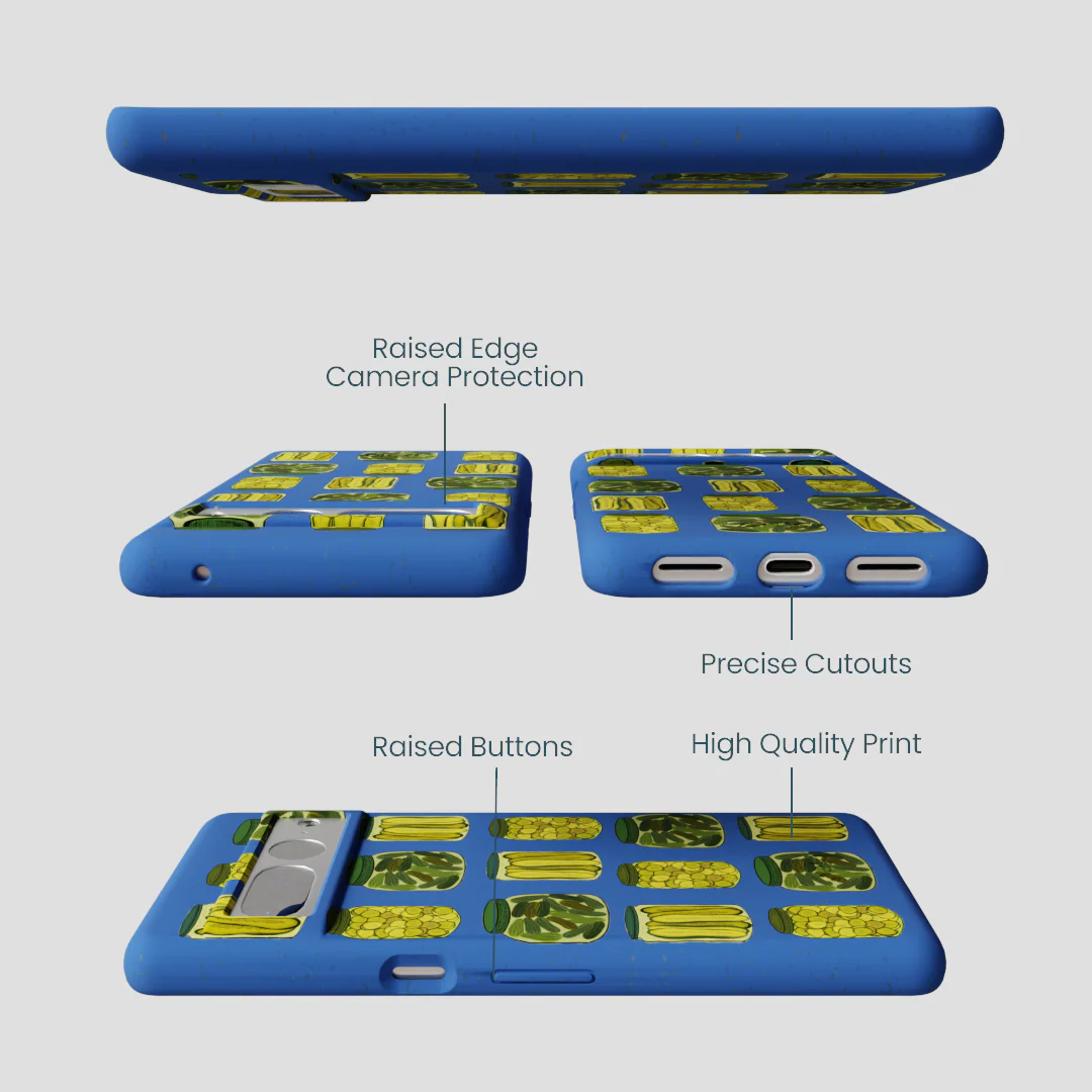 Electric Blue Pickling Pickles Google Pixel 7 Pro Case - Image 3