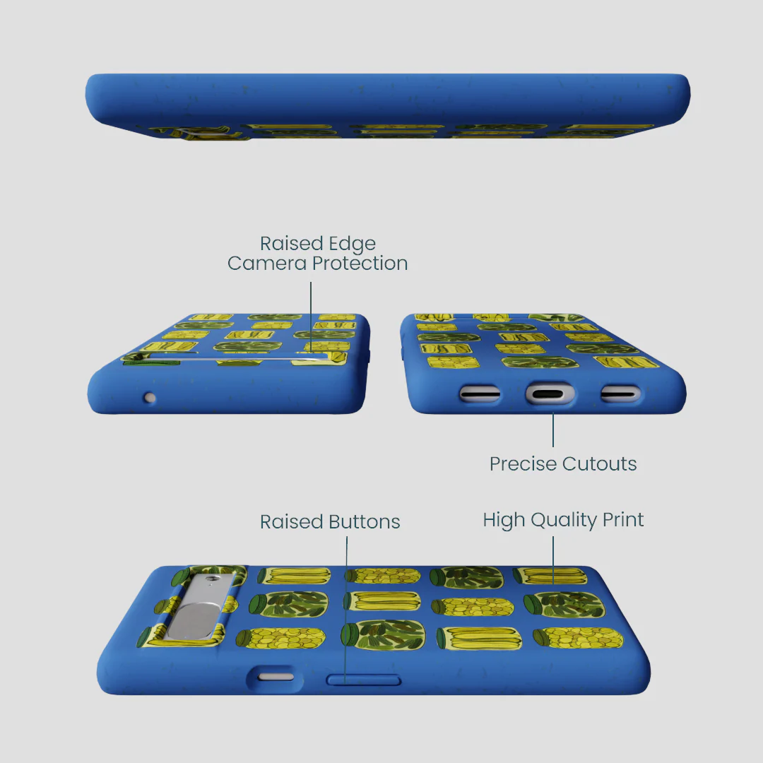 Electric Blue Pickling Pickles Google Pixel 7a Case - Image 3