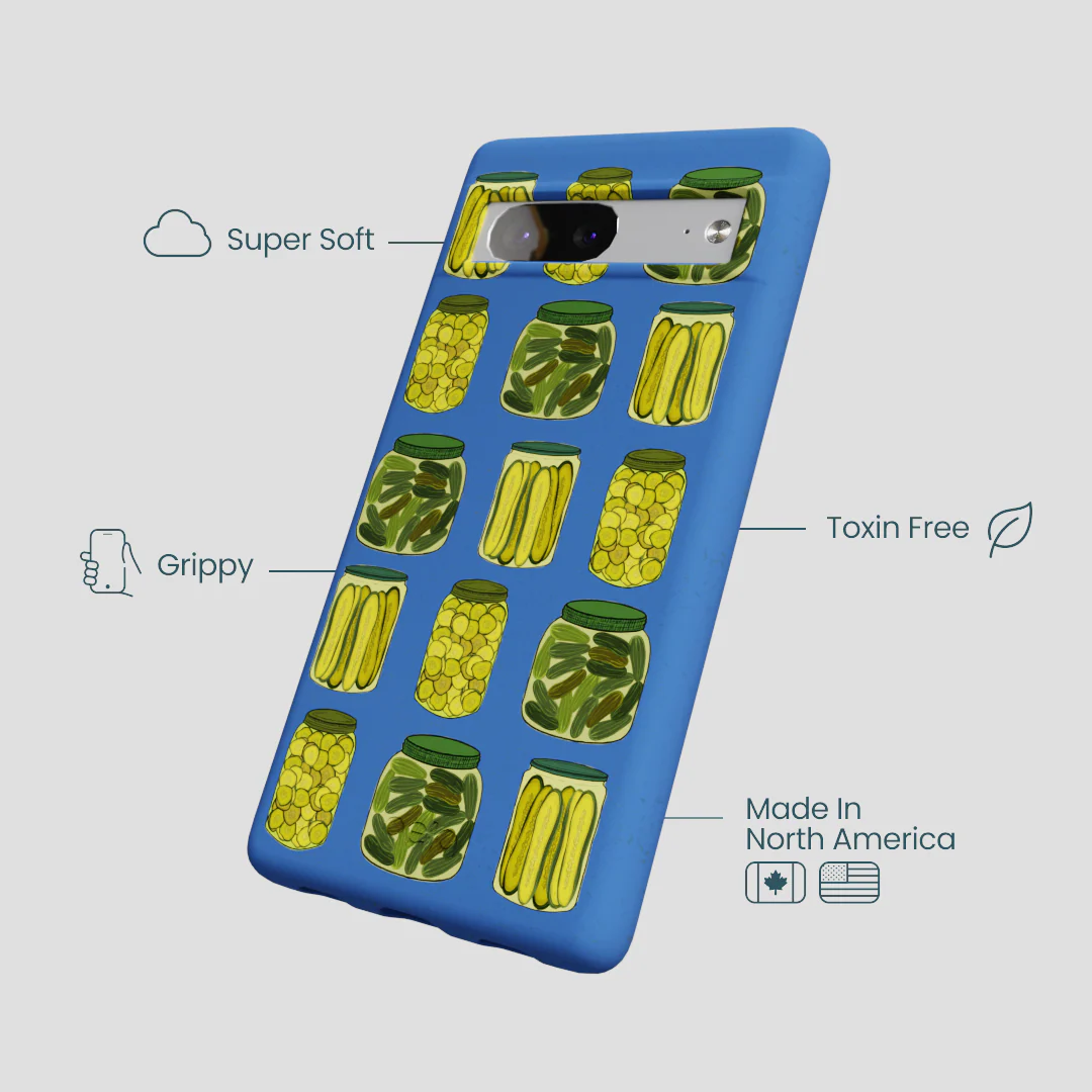 Electric Blue Pickling Pickles Google Pixel 7a Case - Image 4