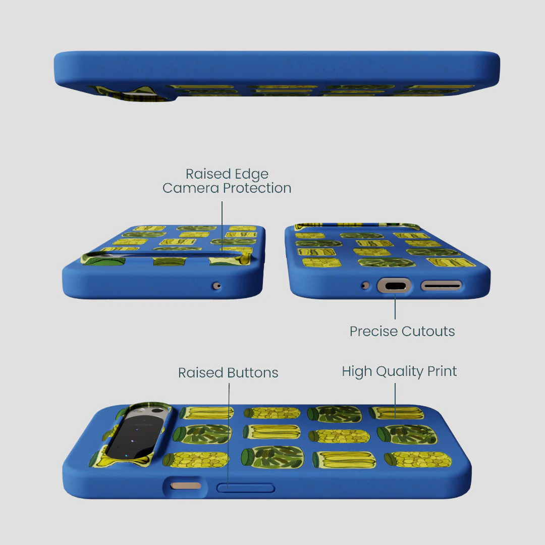 Electric Blue Pickling Pickles Google Pixel 9 Pro XL Case - Image 3