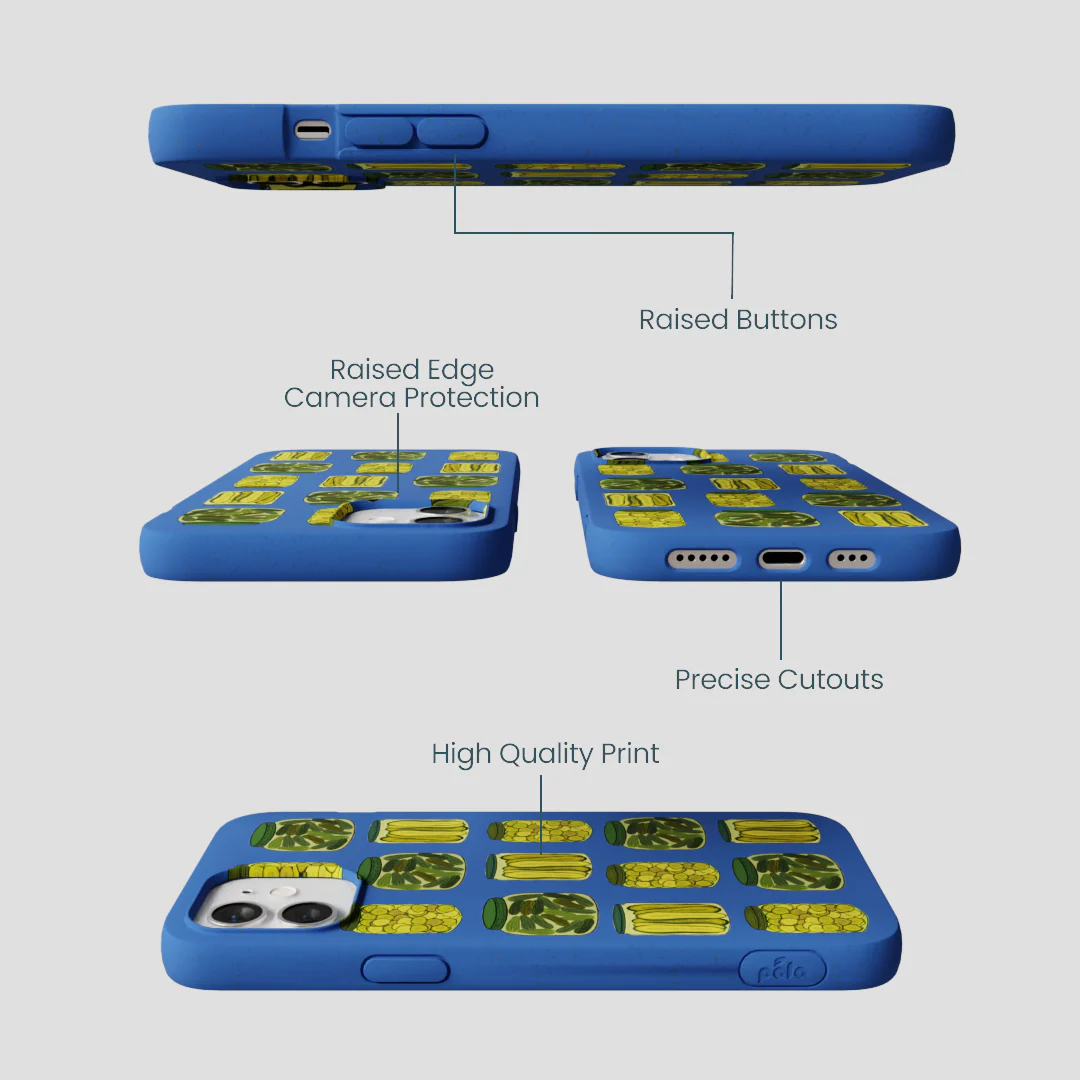 Electric Blue Pickling Pickles iPhone 12/ iPhone 12 Pro Case - Image 3