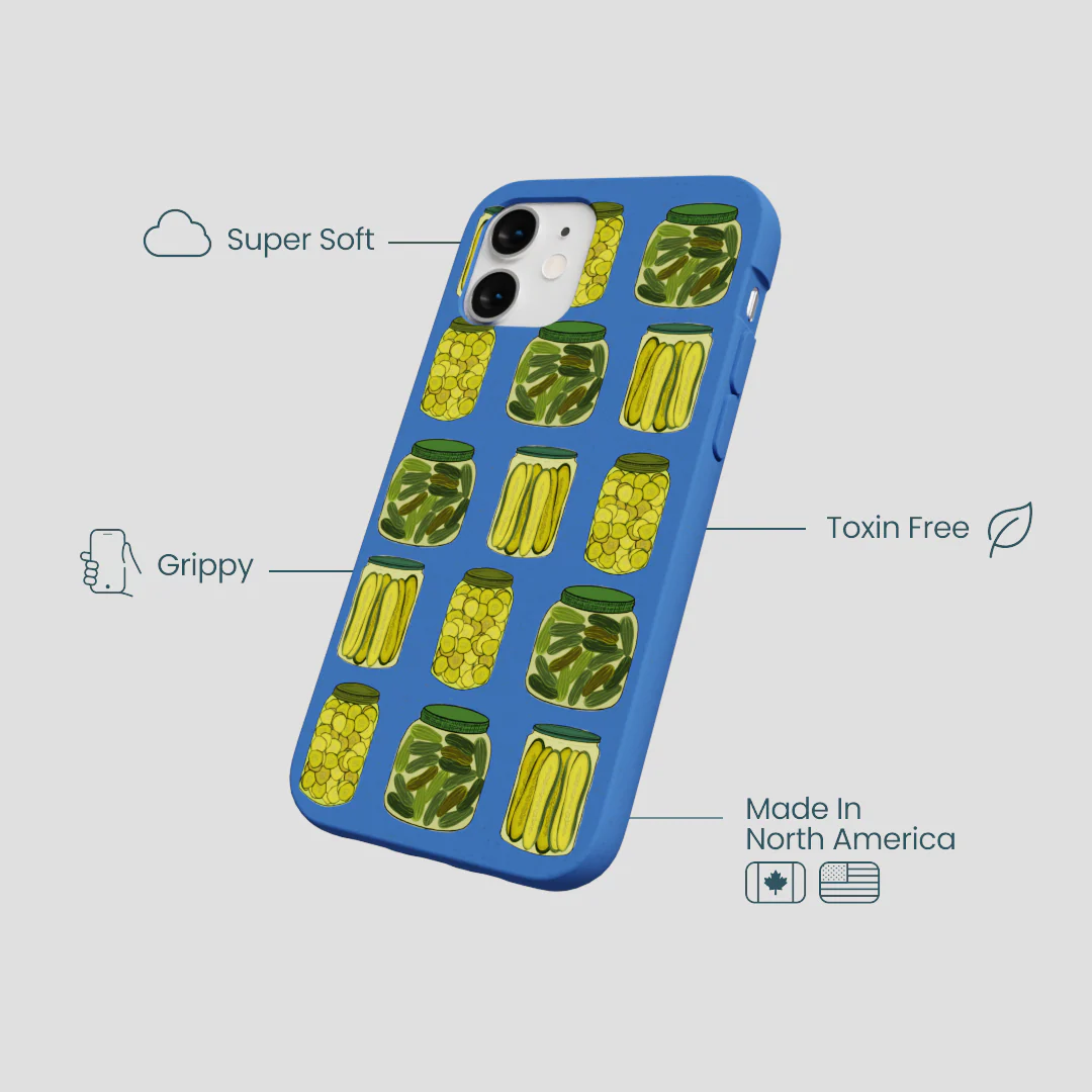 Electric Blue Pickling Pickles iPhone 12 Mini Case - Image 4