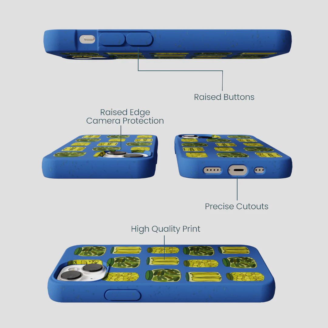 Electric Blue Pickling Pickles iPhone 13 Case - Image 3