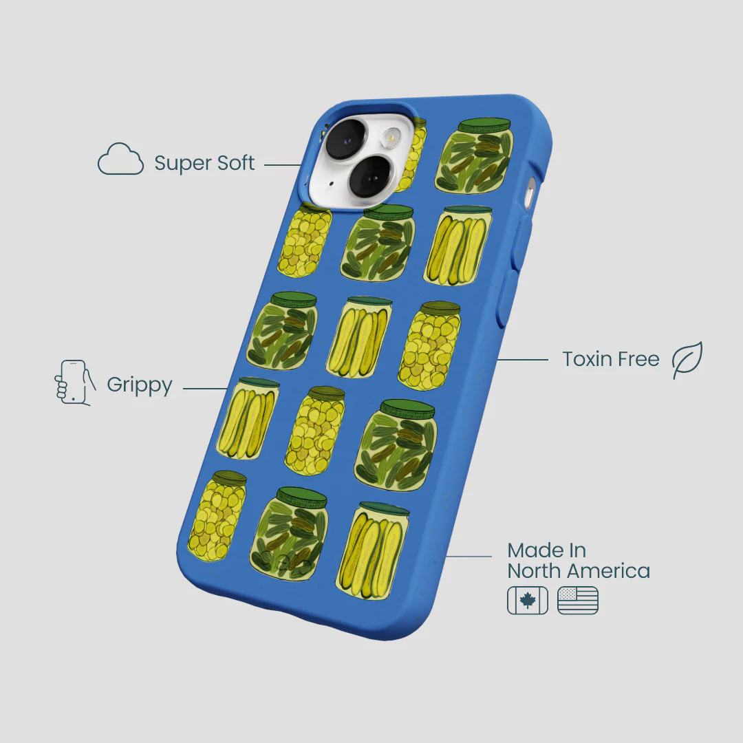 Electric Blue Pickling Pickles iPhone 13 Case - Image 4