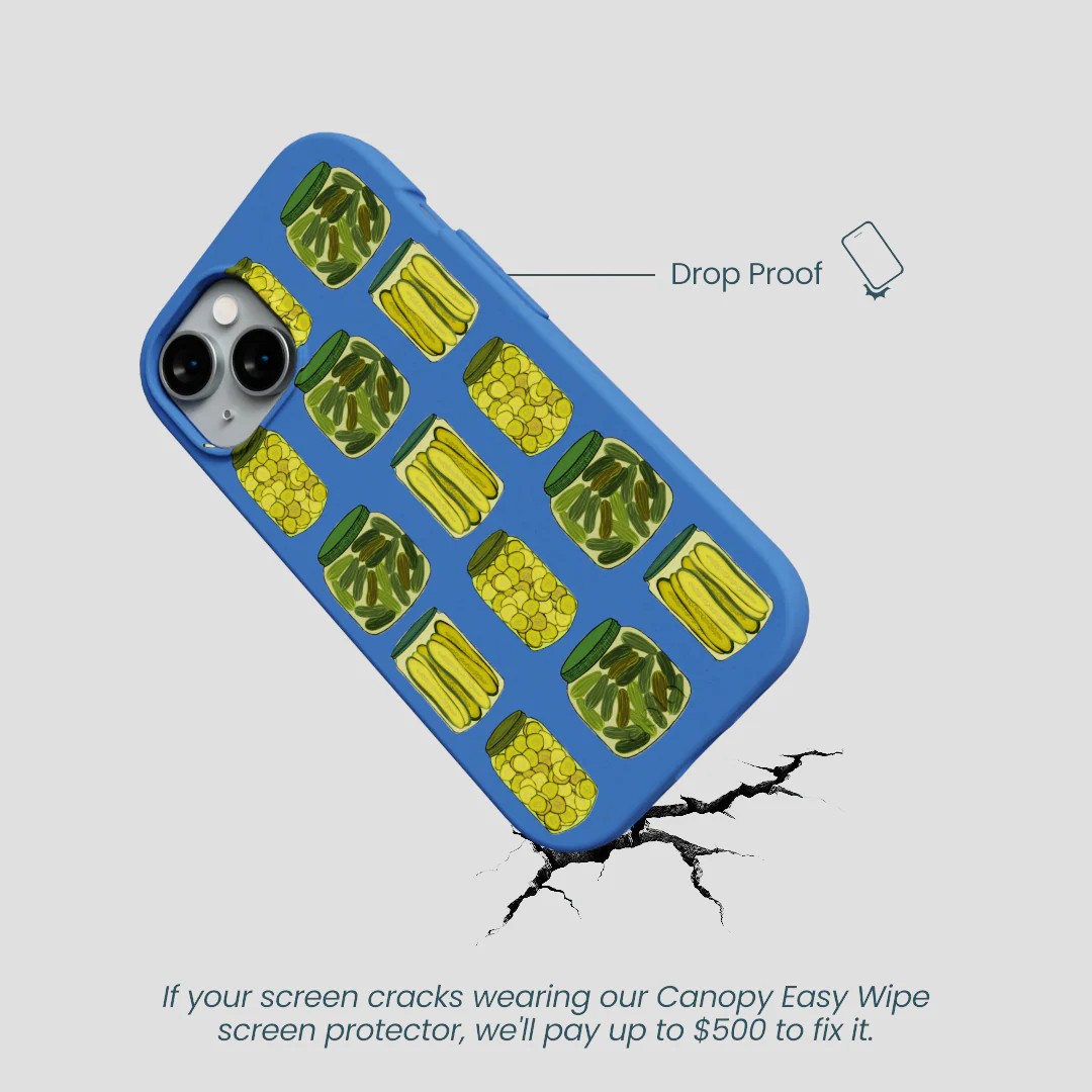 Electric Blue Pickling Pickles iPhone 14 Case - Image 5