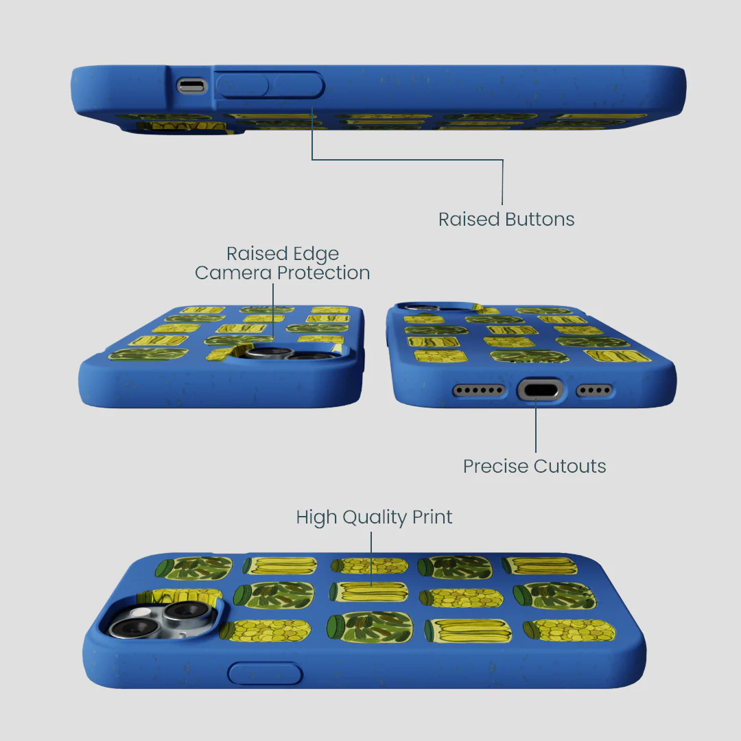 Electric Blue Pickling Pickles iPhone 14 Plus Case - Image 3