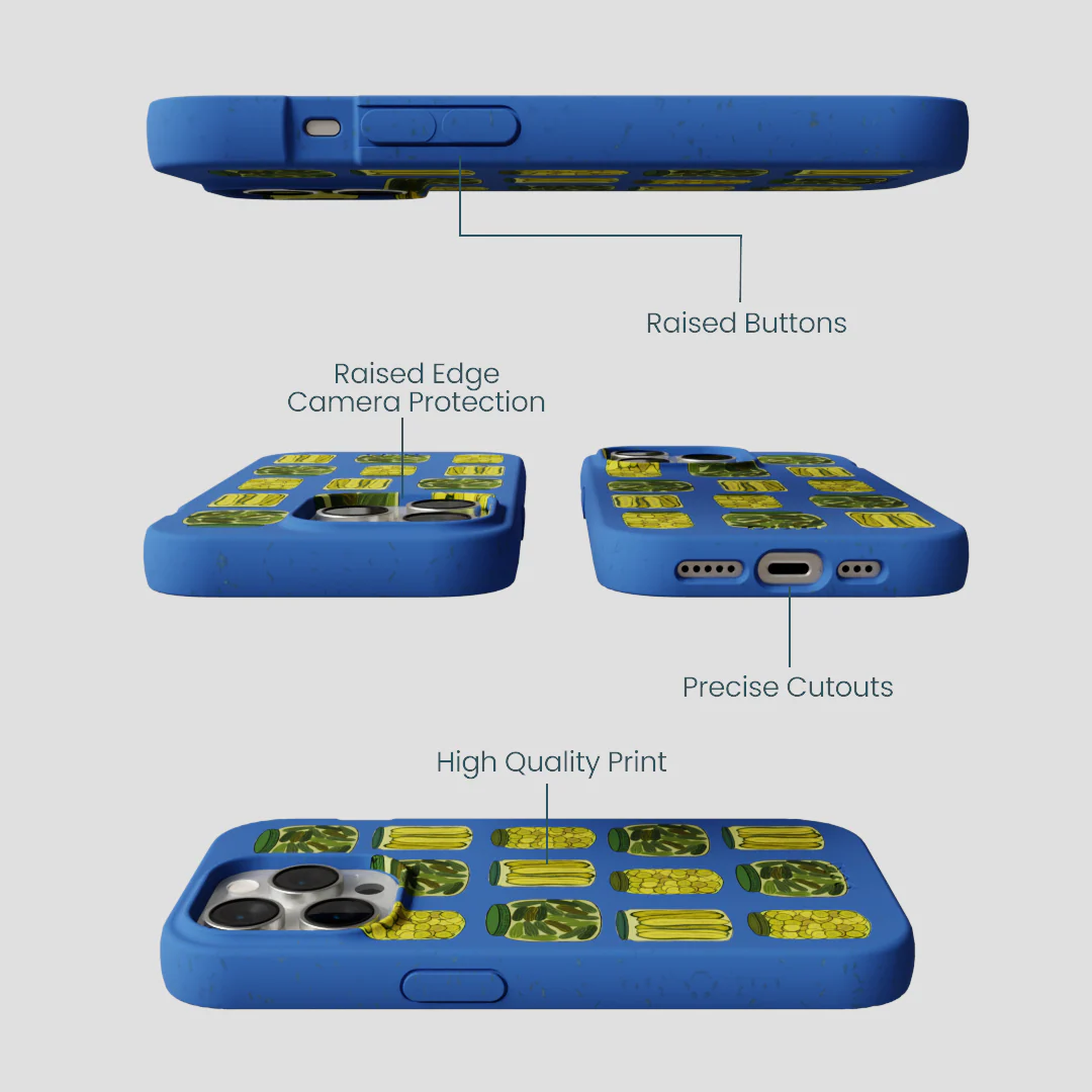 Electric Blue Pickling Pickles iPhone 14 Pro Case - Image 3