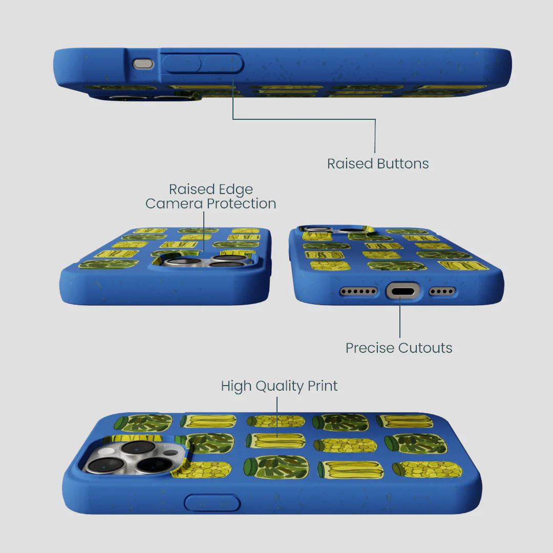 Electric Blue Pickling Pickles iPhone 14 Pro Max Case - Image 3