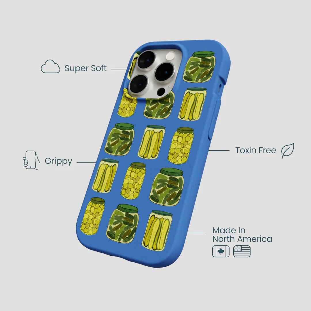 Electric Blue Pickling Pickles iPhone 15 Pro Case - Image 4
