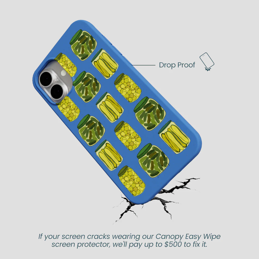 Electric Blue Pickling Pickles iPhone 16 Plus Case - Image 5