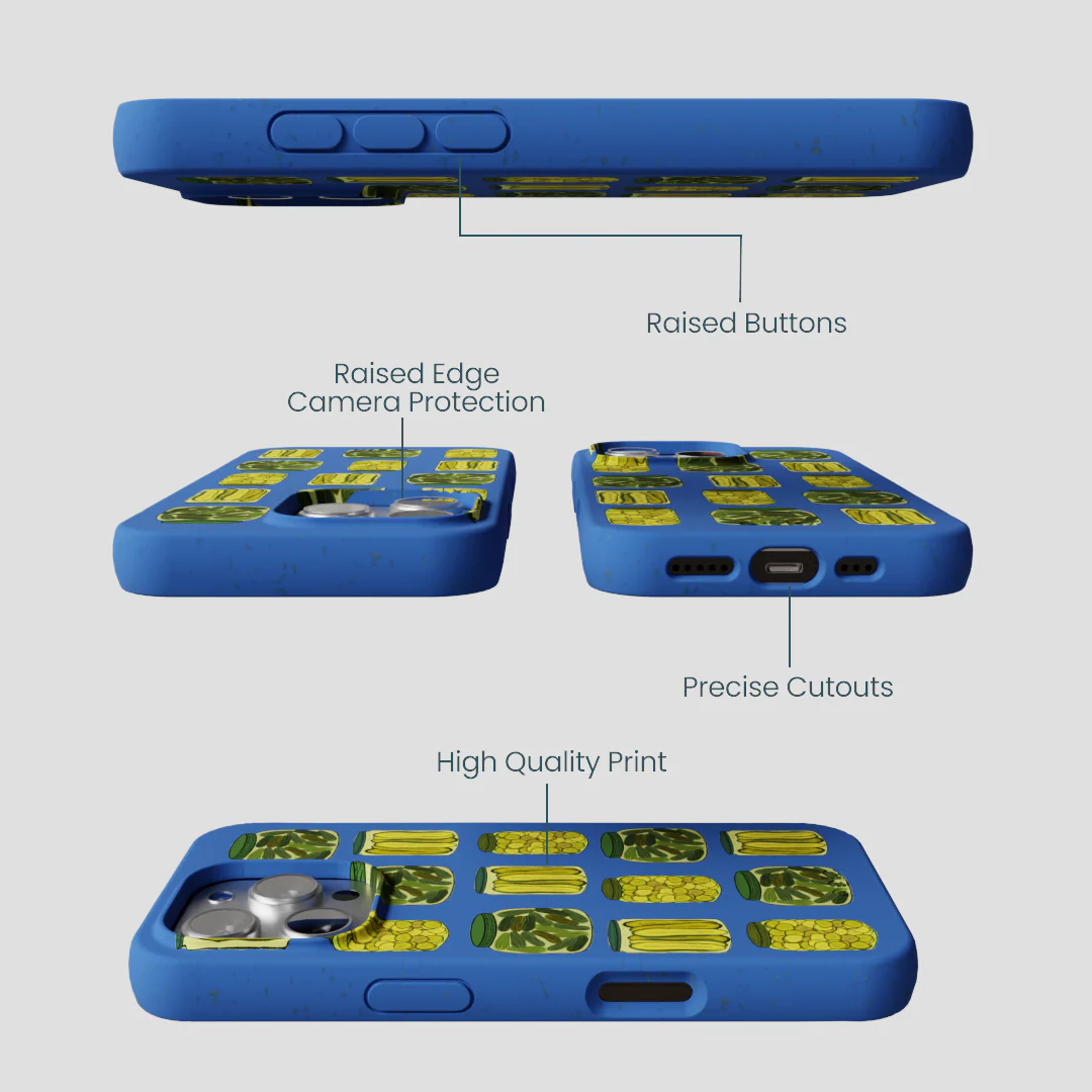 Electric Blue Pickling Pickles iPhone 16 Pro Case - Image 3