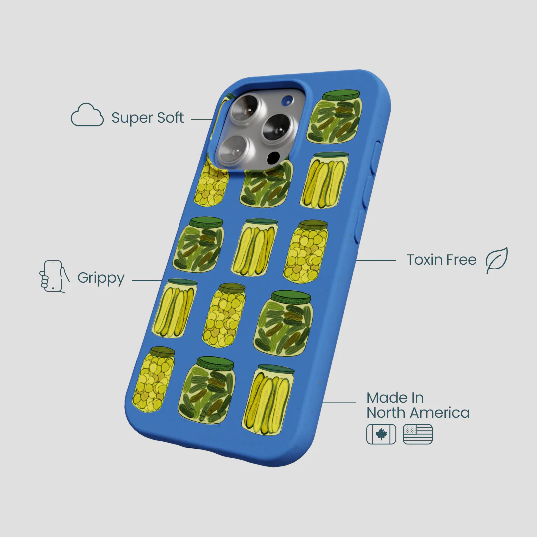 Electric Blue Pickling Pickles iPhone 16 Pro Case - Image 4
