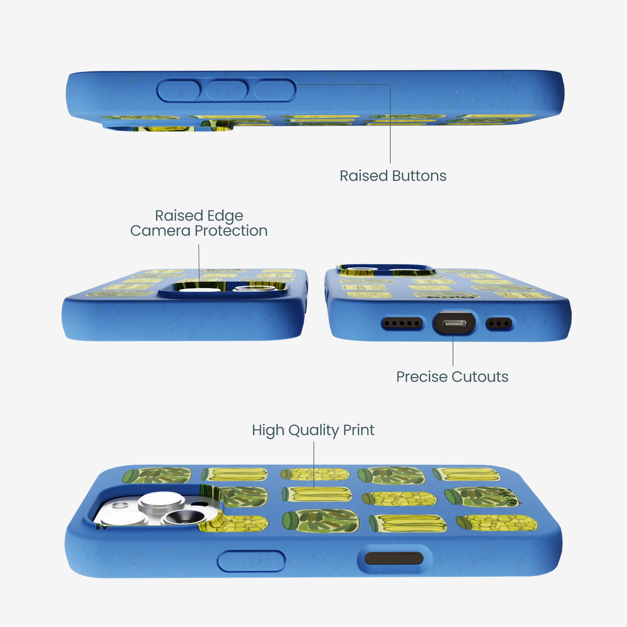 Electric Blue Pickling Pickles iPhone 16 Pro Max Case - Image 3