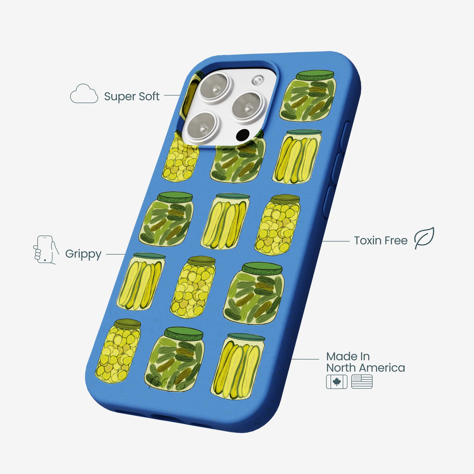 Electric Blue Pickling Pickles iPhone 16 Pro Max Case - Image 4