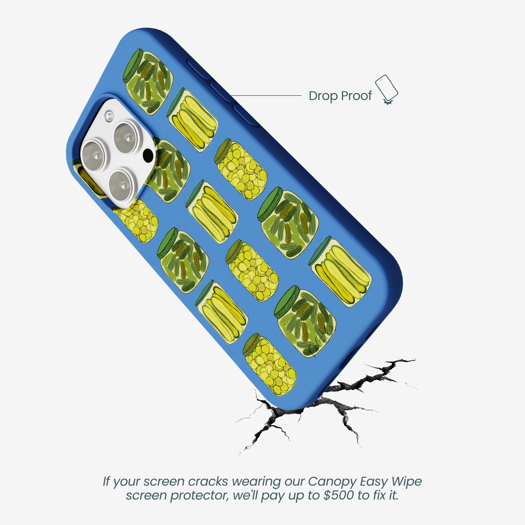 Electric Blue Pickling Pickles iPhone 16 Pro Max Case - Image 5