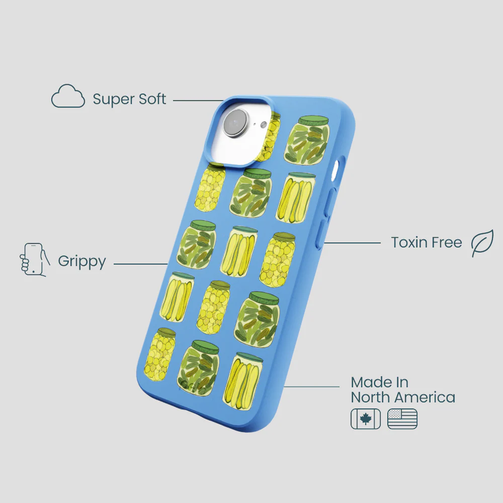 Electric Blue Pickling Pickles iPhone 16e/17e Case - Image 4