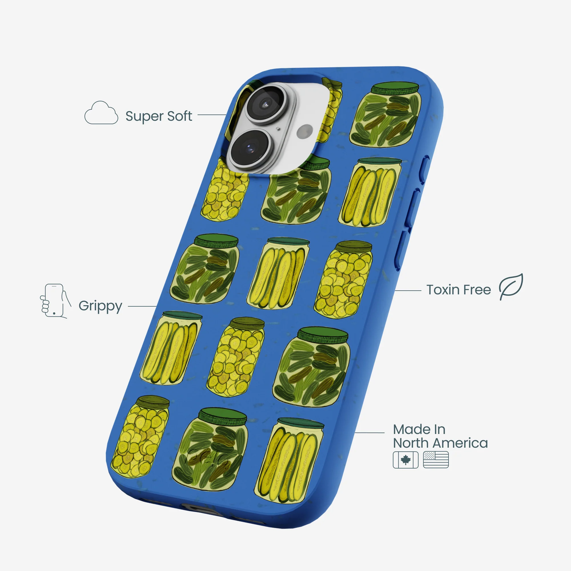 Electric Blue Pickling Pickles iPhone 17 Case - Image 4