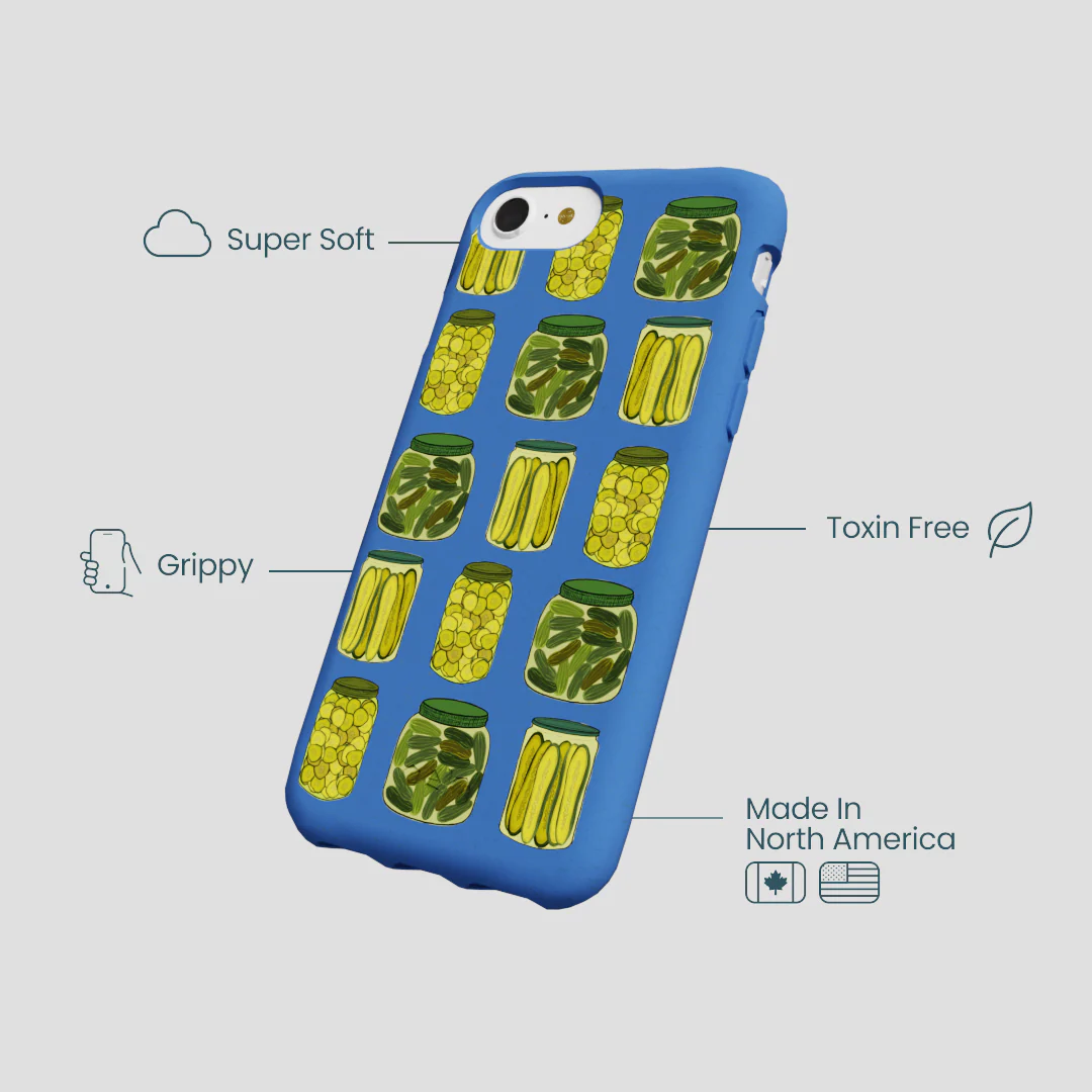 Electric Blue Pickling Pickles iPhone 6/6s/7/8/SE Case - Image 4