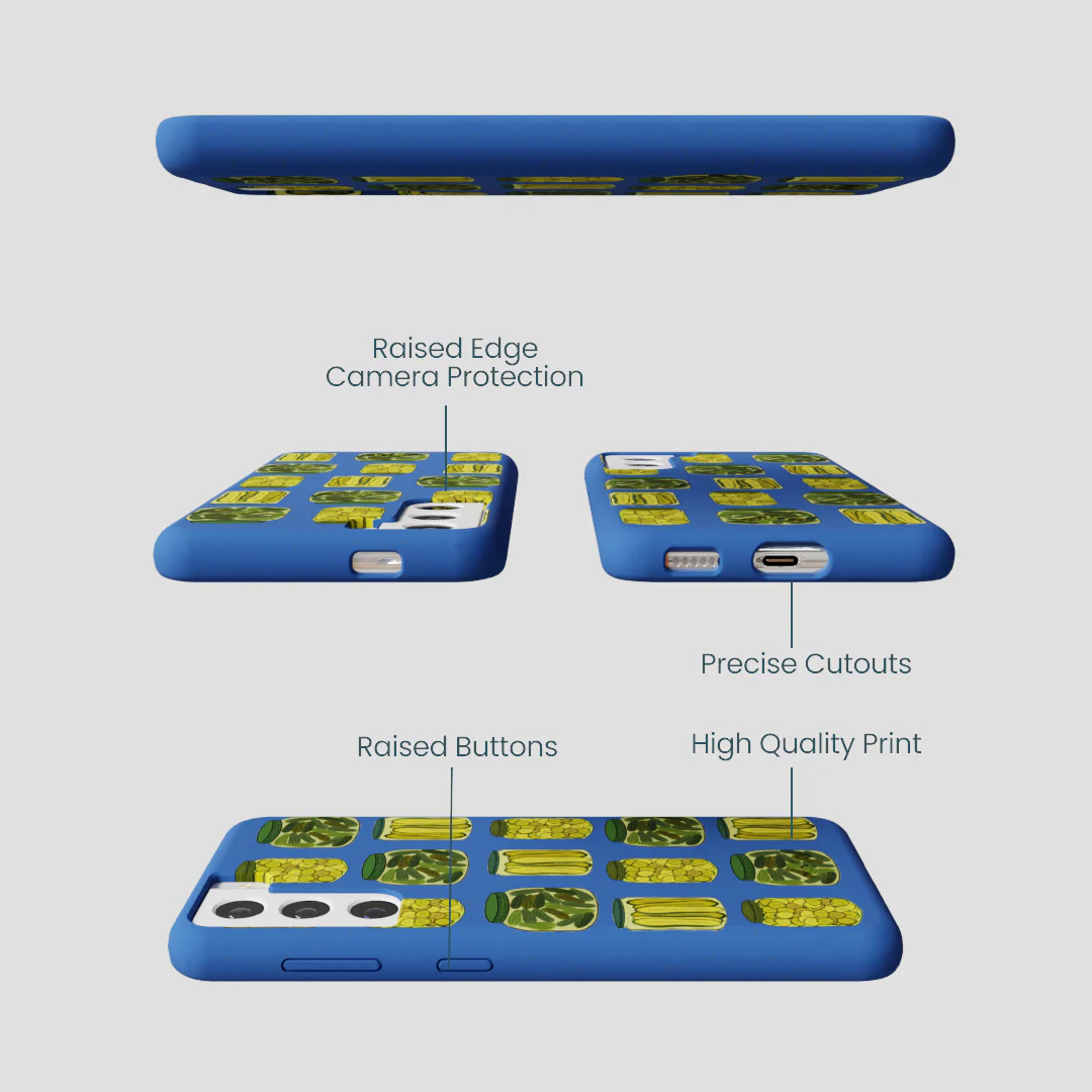 Electric Blue Pickling Pickles Samsung Galaxy S21 Case - Image 3
