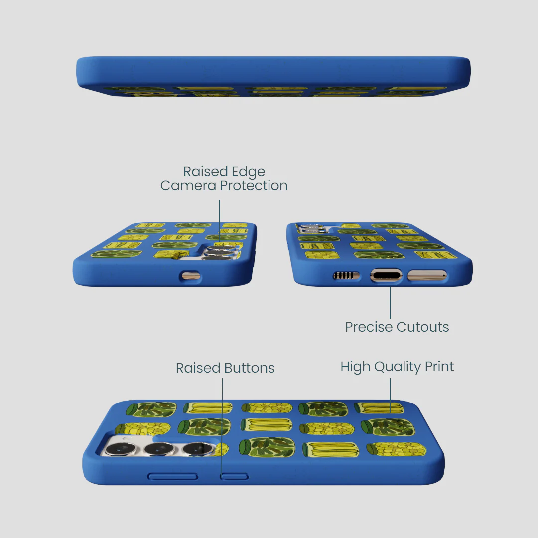 Electric Blue Pickling Pickles Samsung Galaxy S24 Case - Image 3