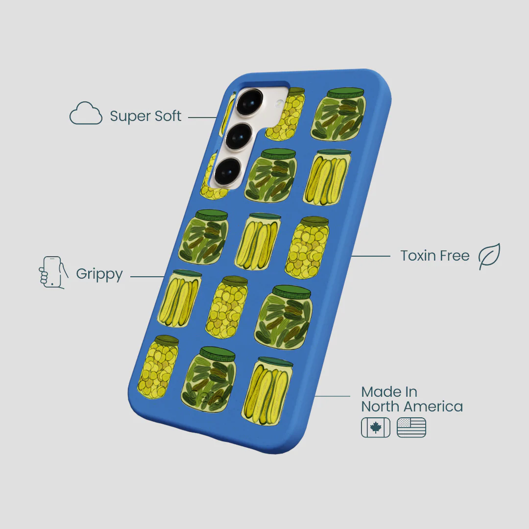 Electric Blue Pickling Pickles Samsung Galaxy S24 Case - Image 4