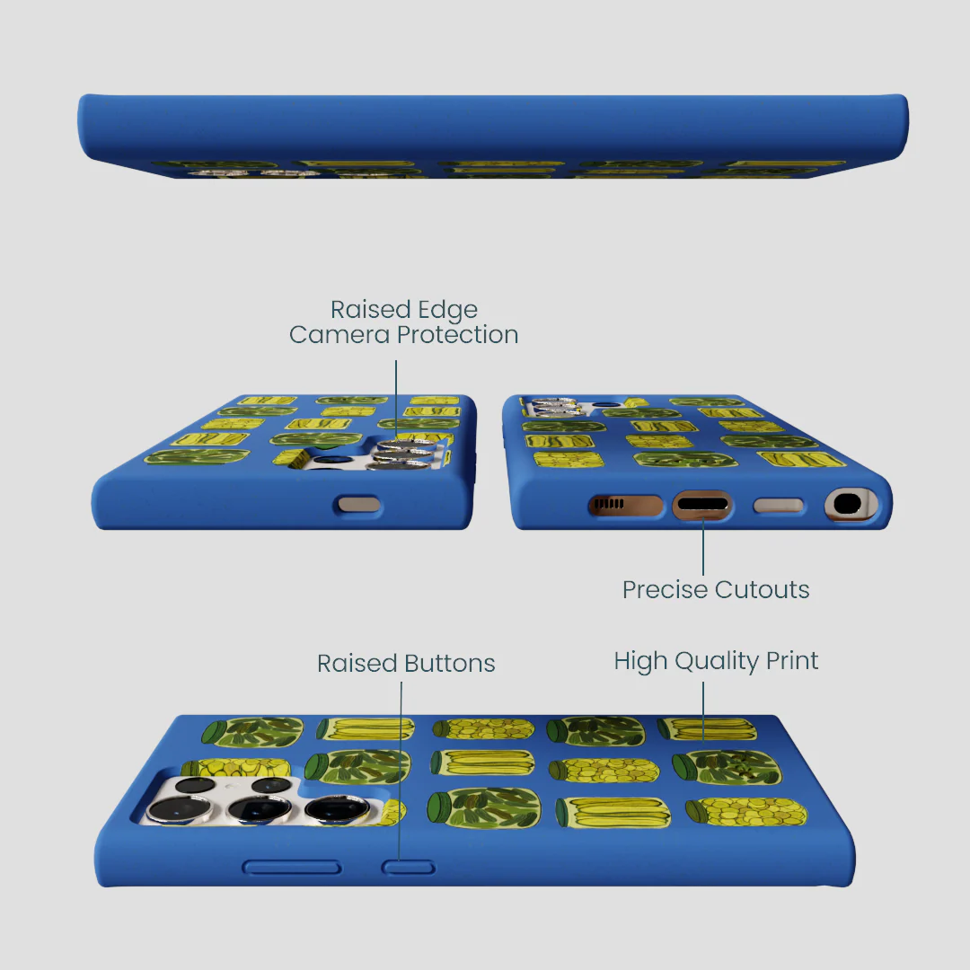 Electric Blue Pickling Pickles Samsung Galaxy S24 Ultra Case - Image 3