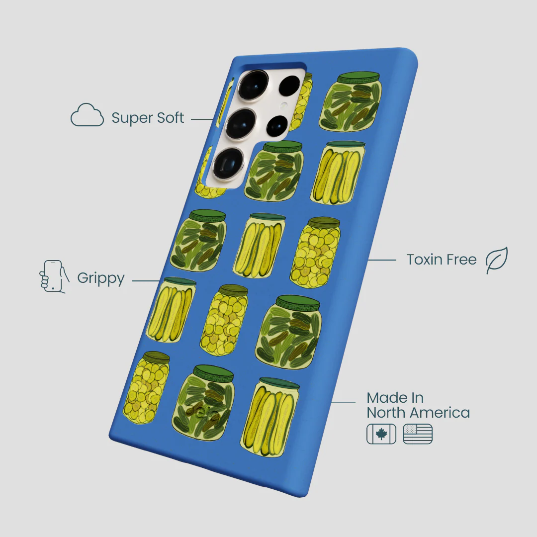 Electric Blue Pickling Pickles Samsung Galaxy S24 Ultra Case - Image 4