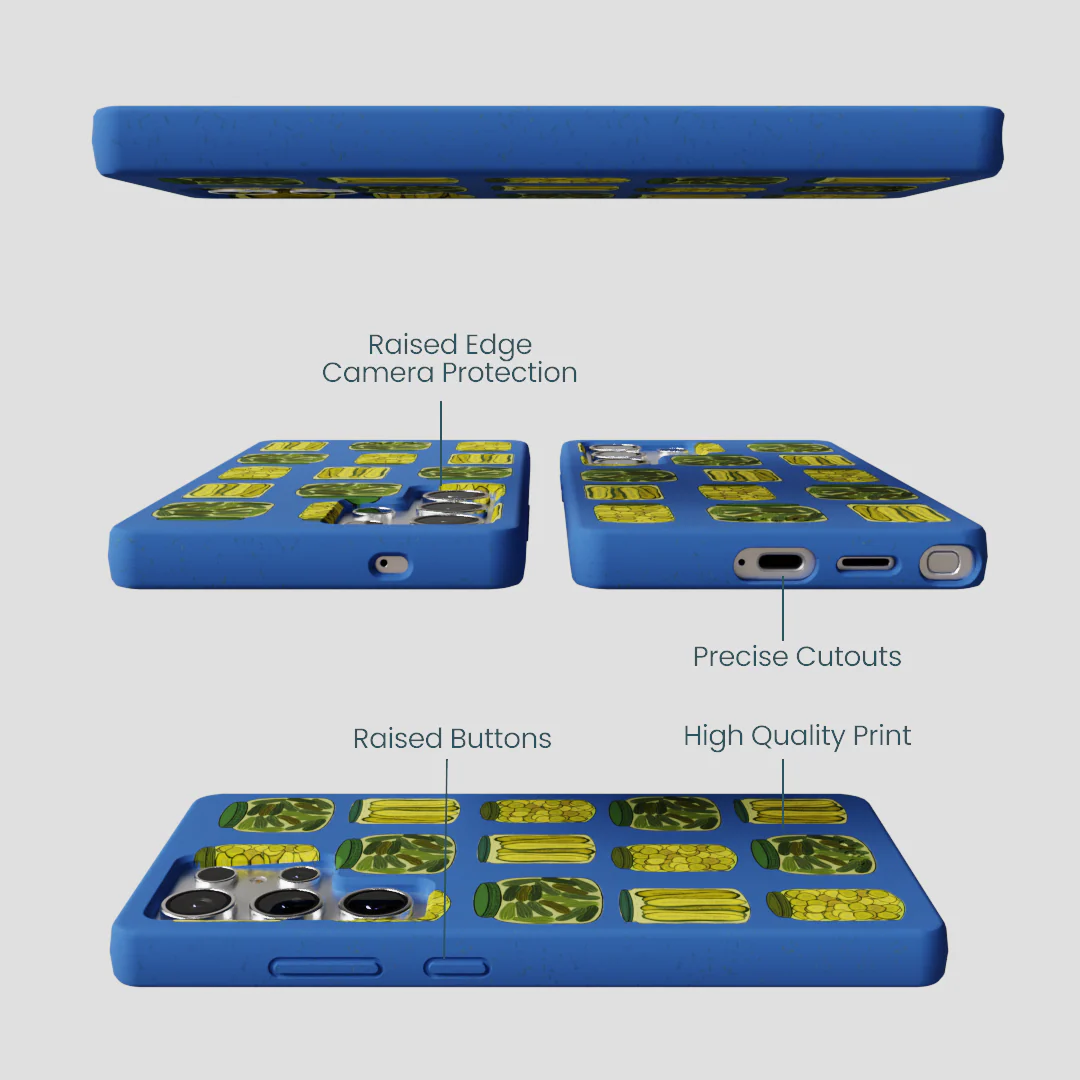 Electric Blue Pickling Pickles Samsung Galaxy S25 Ultra Case - Image 3