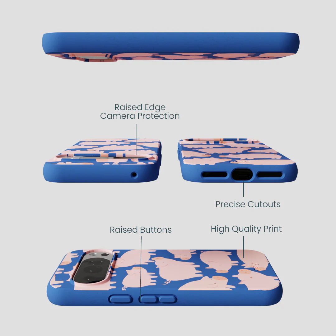 Electric Blue Piggies Google Pixel 10/10 Pro Case - Image 3