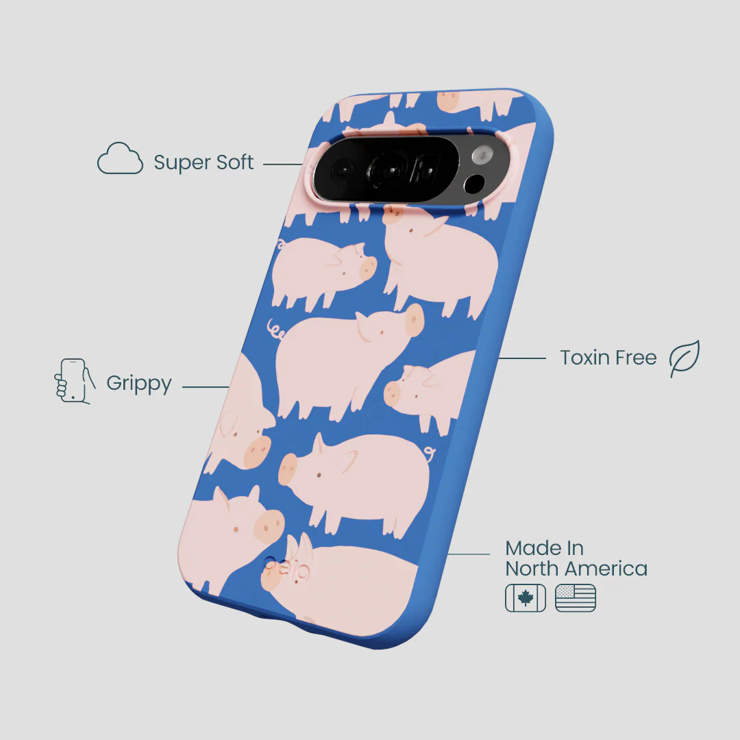 Electric Blue Piggies Google Pixel 10/10 Pro Case - Image 4