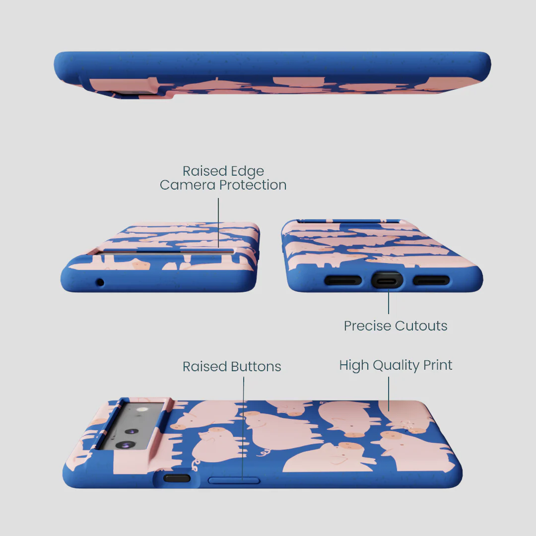 Electric Blue Piggies Google Pixel 6 Case - Image 3