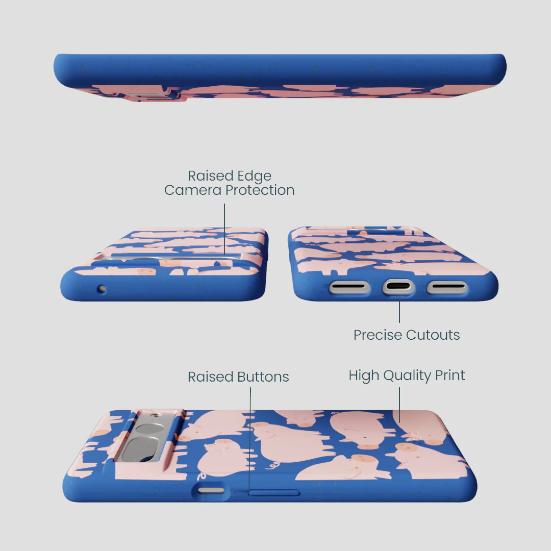 Electric Blue Piggies Google Pixel 7 Pro Case - Image 3