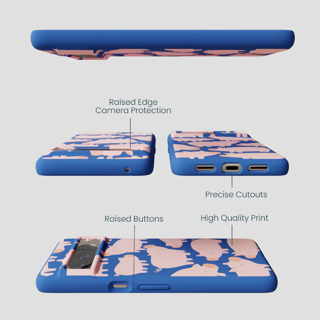 Electric Blue Piggies Google Pixel 8 Pro Case - Image 3