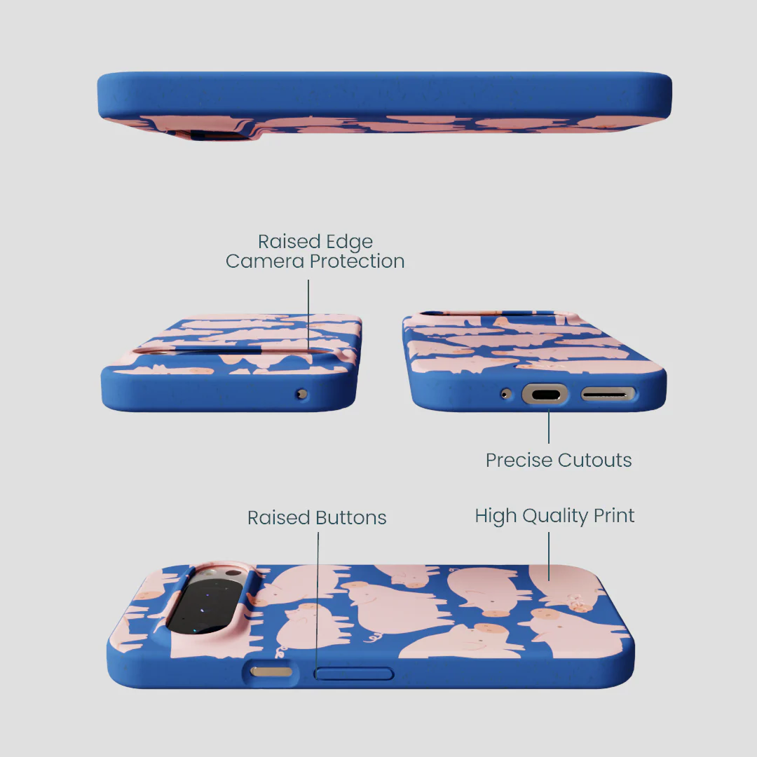 Electric Blue Piggies Google Pixel 9/9 Pro Case - Image 3
