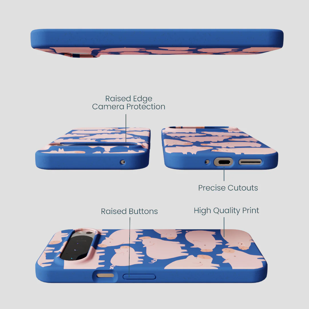 Electric Blue Piggies Google Pixel 9 Pro XL Case - Image 3