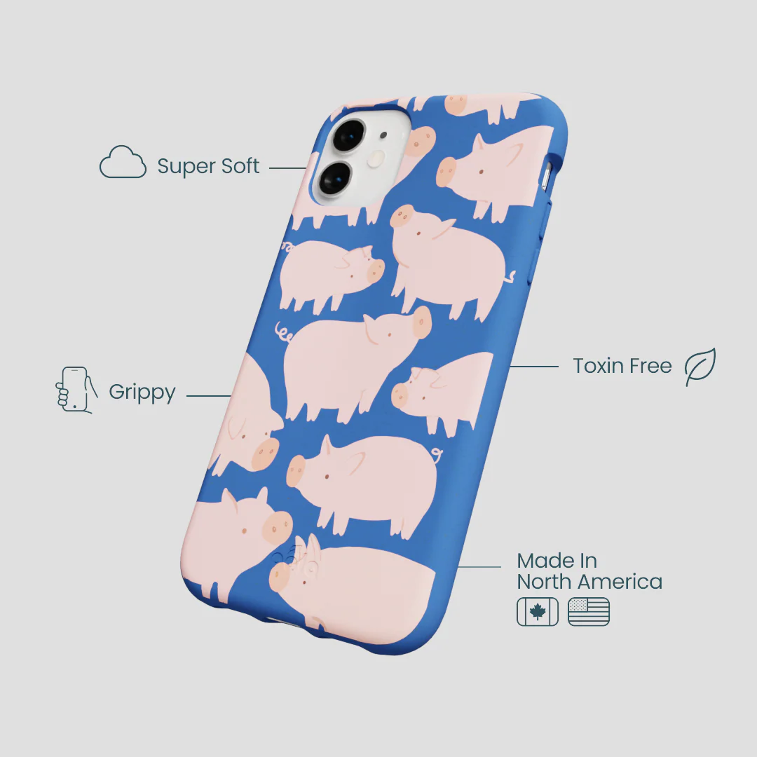 Electric Blue Piggies iPhone 11 Case - Image 4