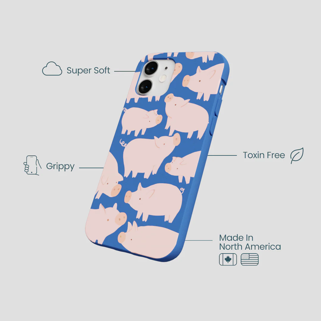 Electric Blue Piggies iPhone 12 Mini Case - Image 4