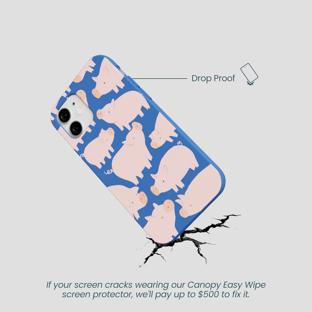 Electric Blue Piggies iPhone 12 Mini Case - Image 5