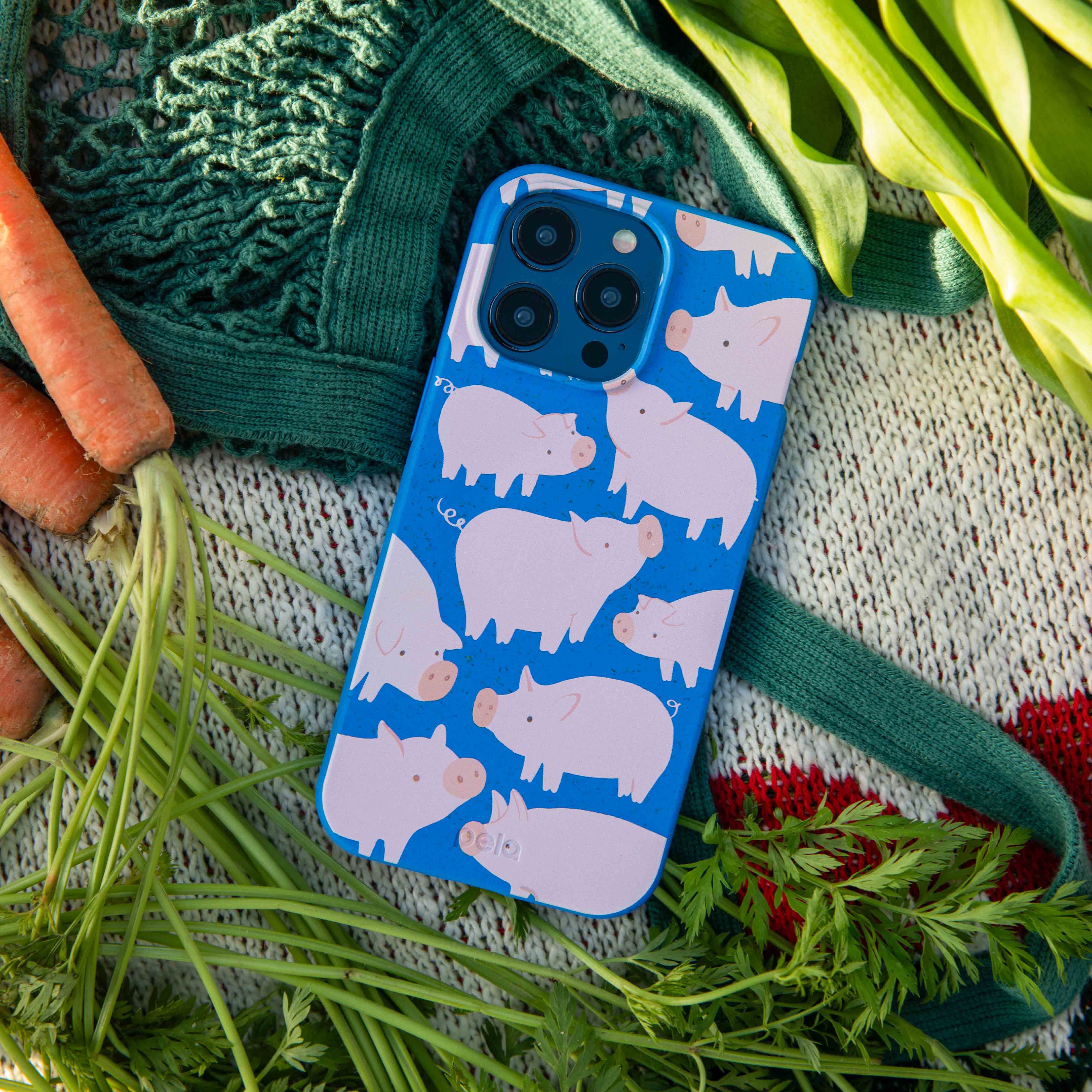 Electric Blue Piggies iPhone 12 Pro Max Case - Image 2