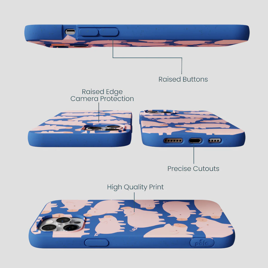Electric Blue Piggies iPhone 12 Pro Max Case - Image 3