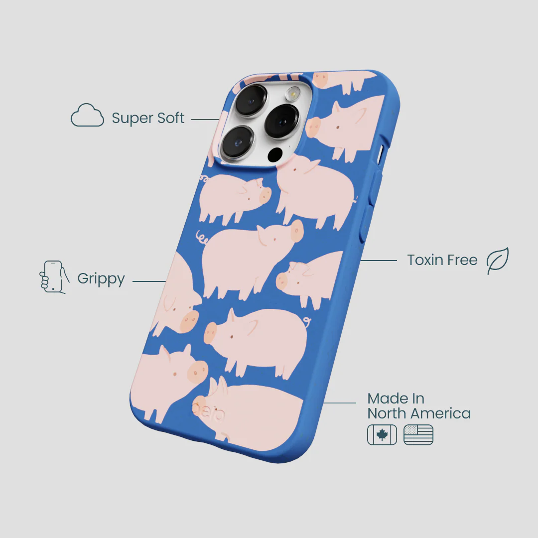 Electric Blue Piggies iPhone 13 Pro Case - Image 4