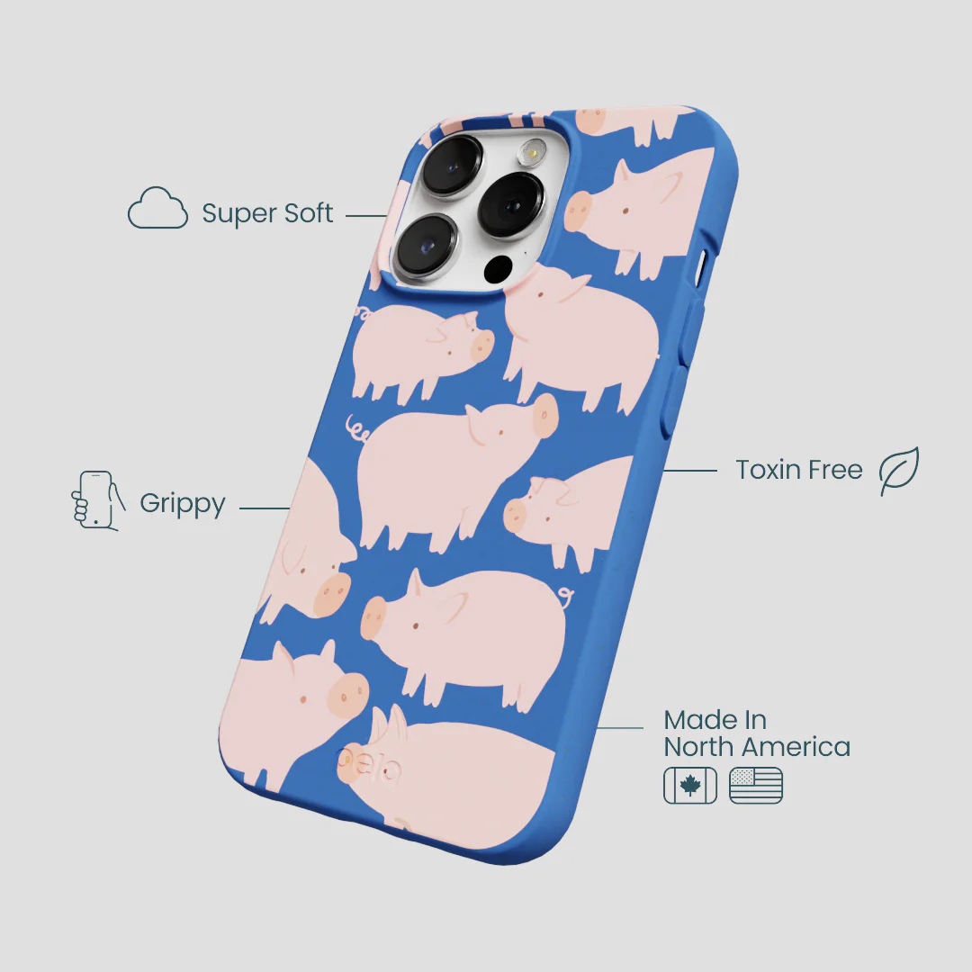 Electric Blue Piggies iPhone 13 Pro Max Case - Image 4