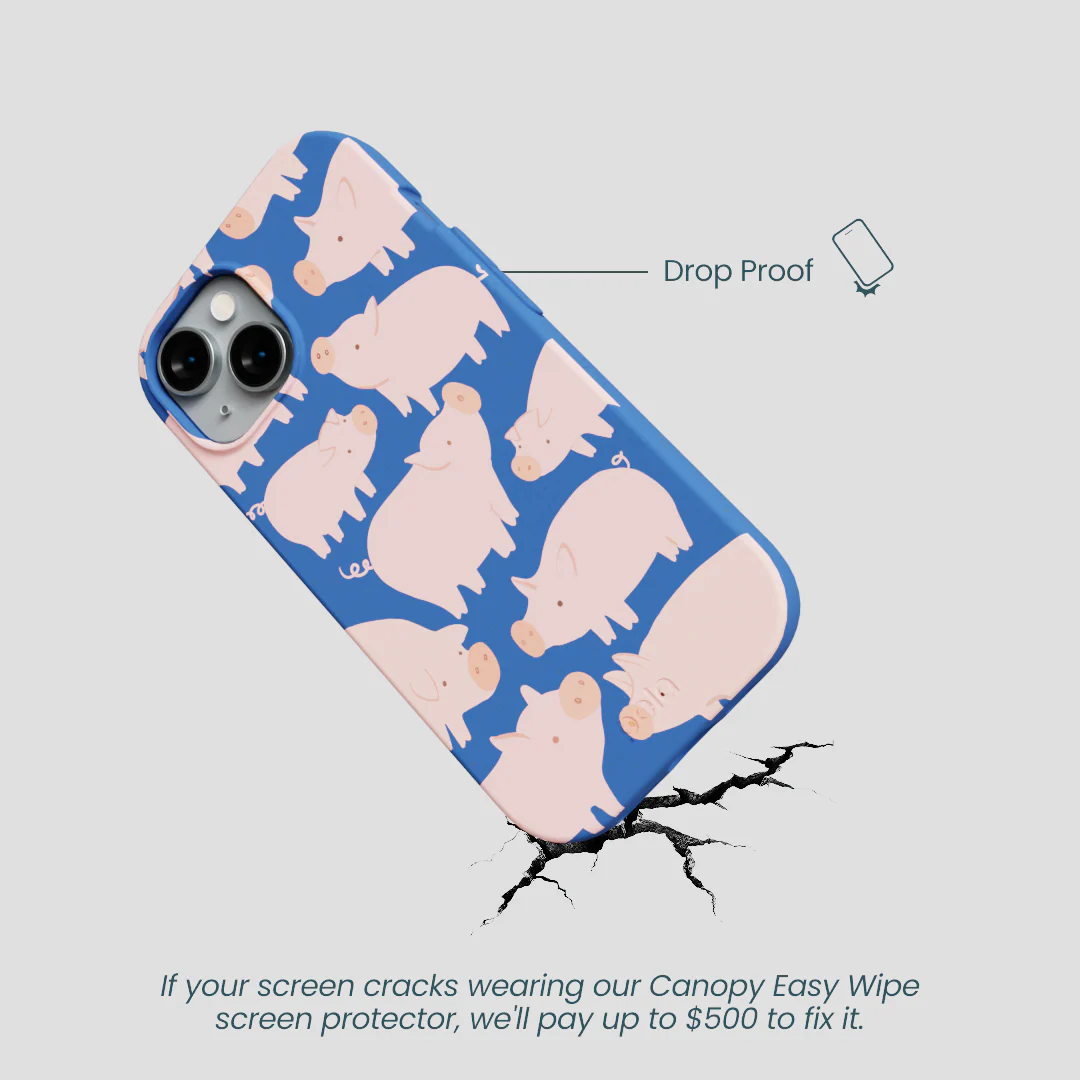 Electric Blue Piggies iPhone 14 Case - Image 5