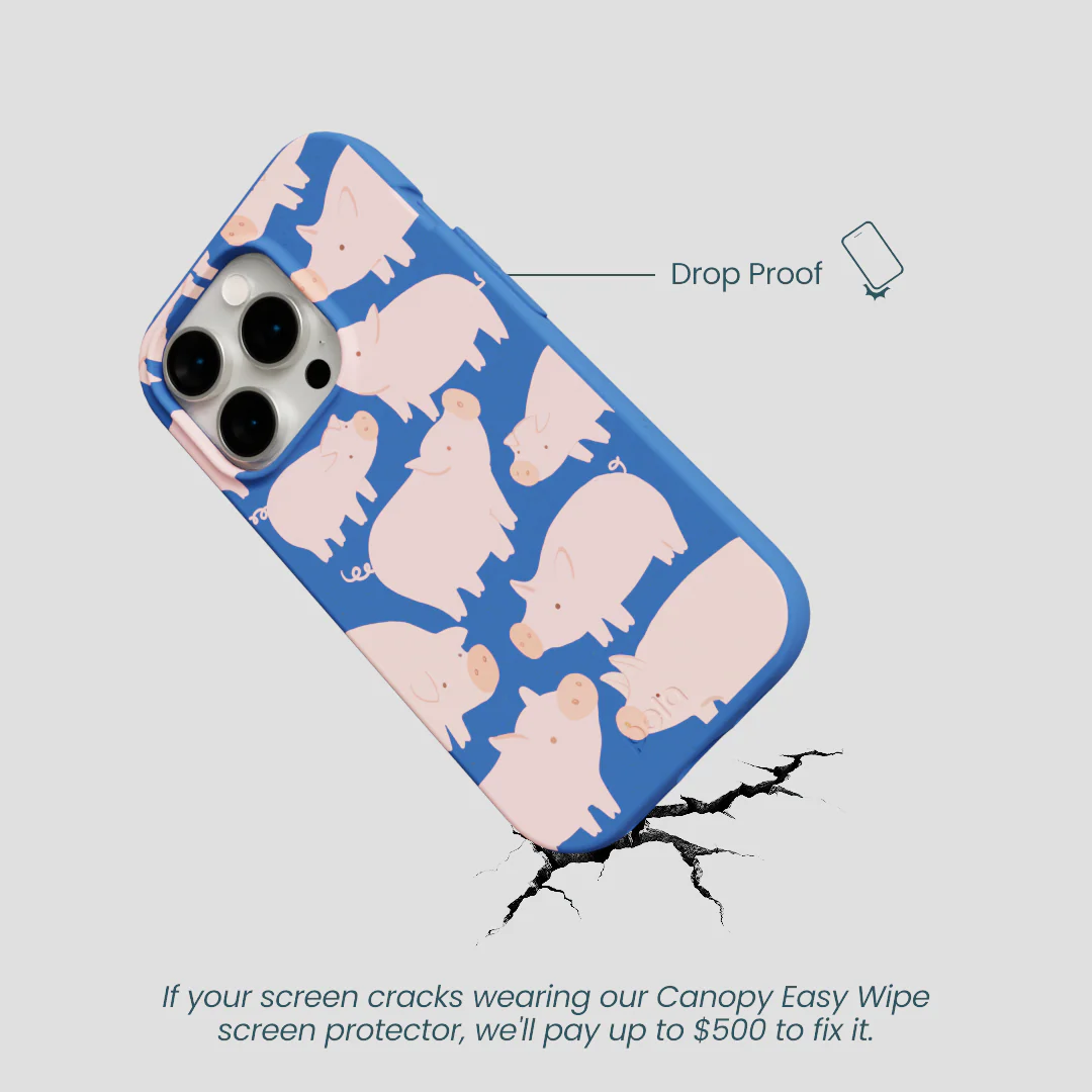 Electric Blue Piggies iPhone 14 Pro Case - Image 5