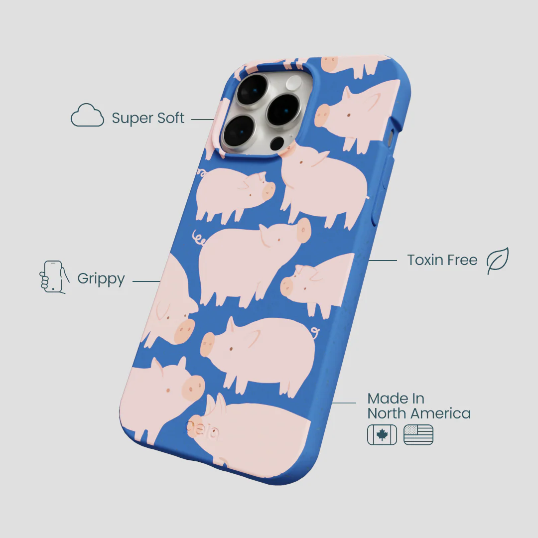Electric Blue Piggies iPhone 14 Pro Max Case - Image 4
