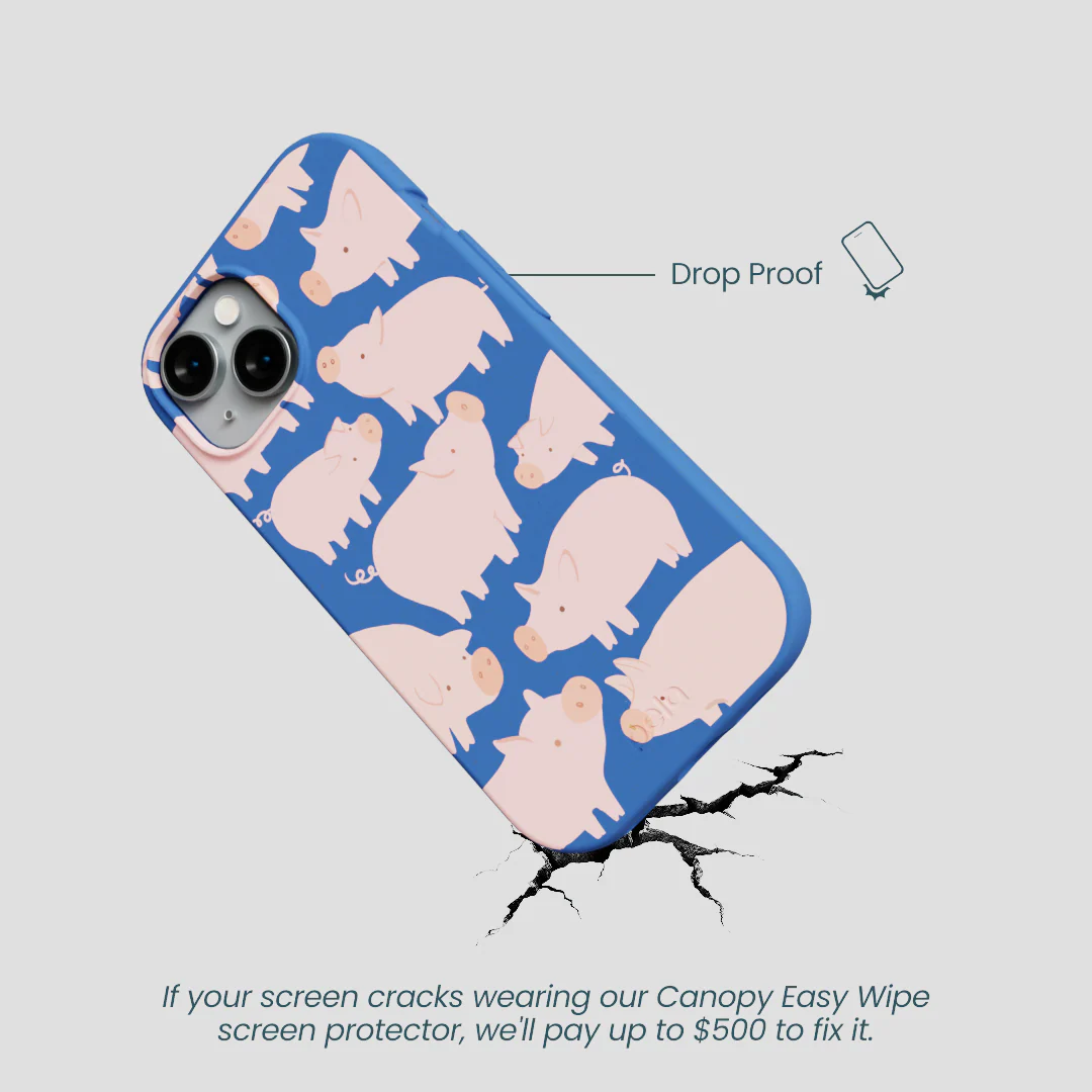 Electric Blue Piggies iPhone 15 Case - Image 5