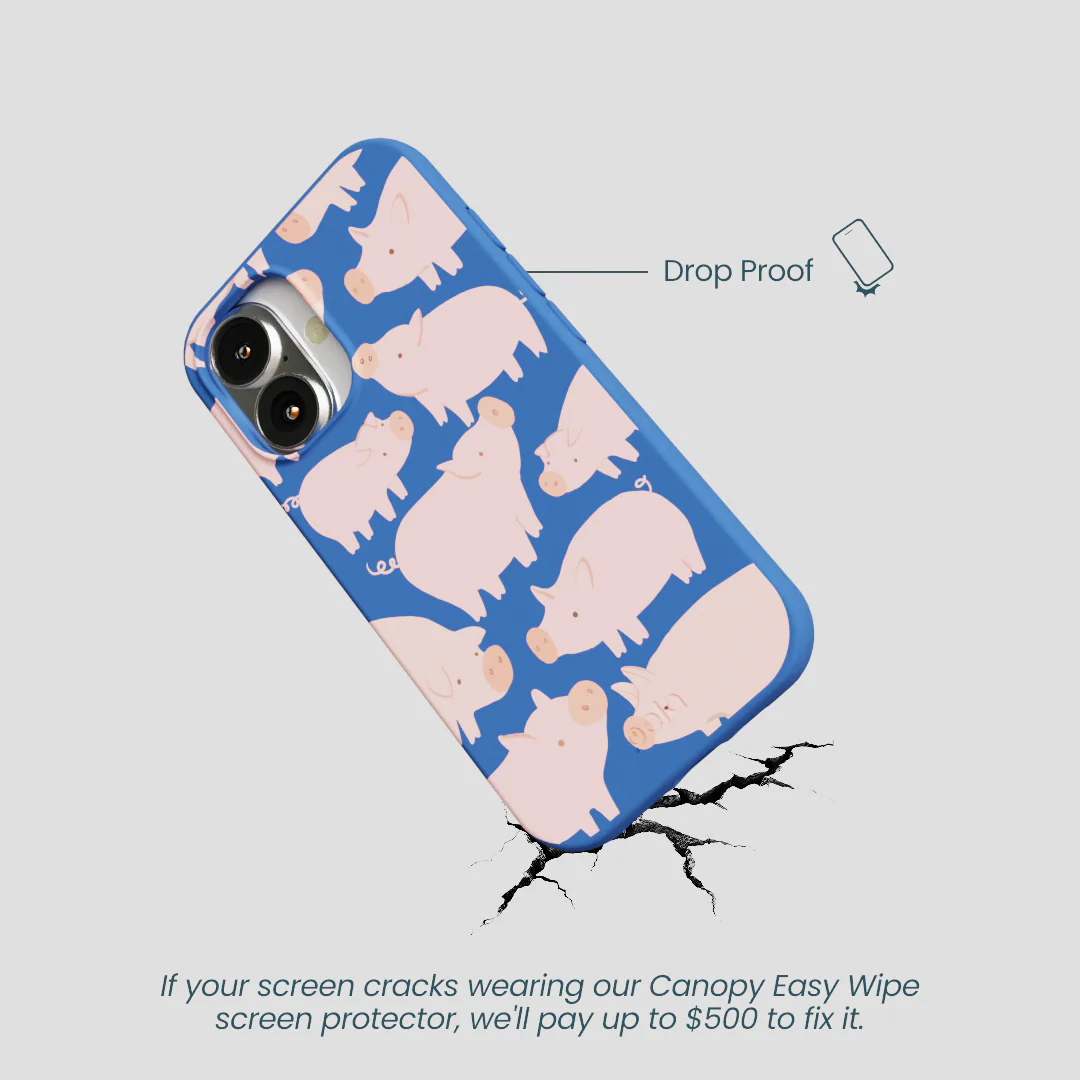 Electric Blue Piggies iPhone 16 Case - Image 5